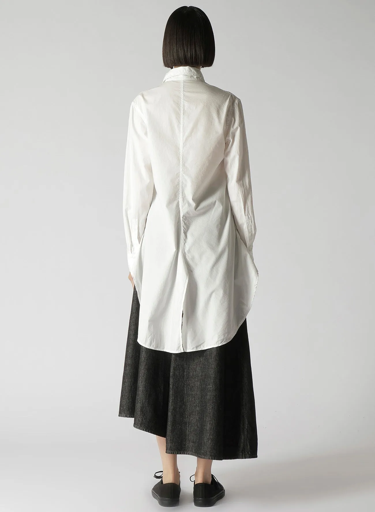 COTTON BROAD HIDDEN BUTTON LONG BLOUSE sold by Yohji Yamamoto product image thumbnail 5