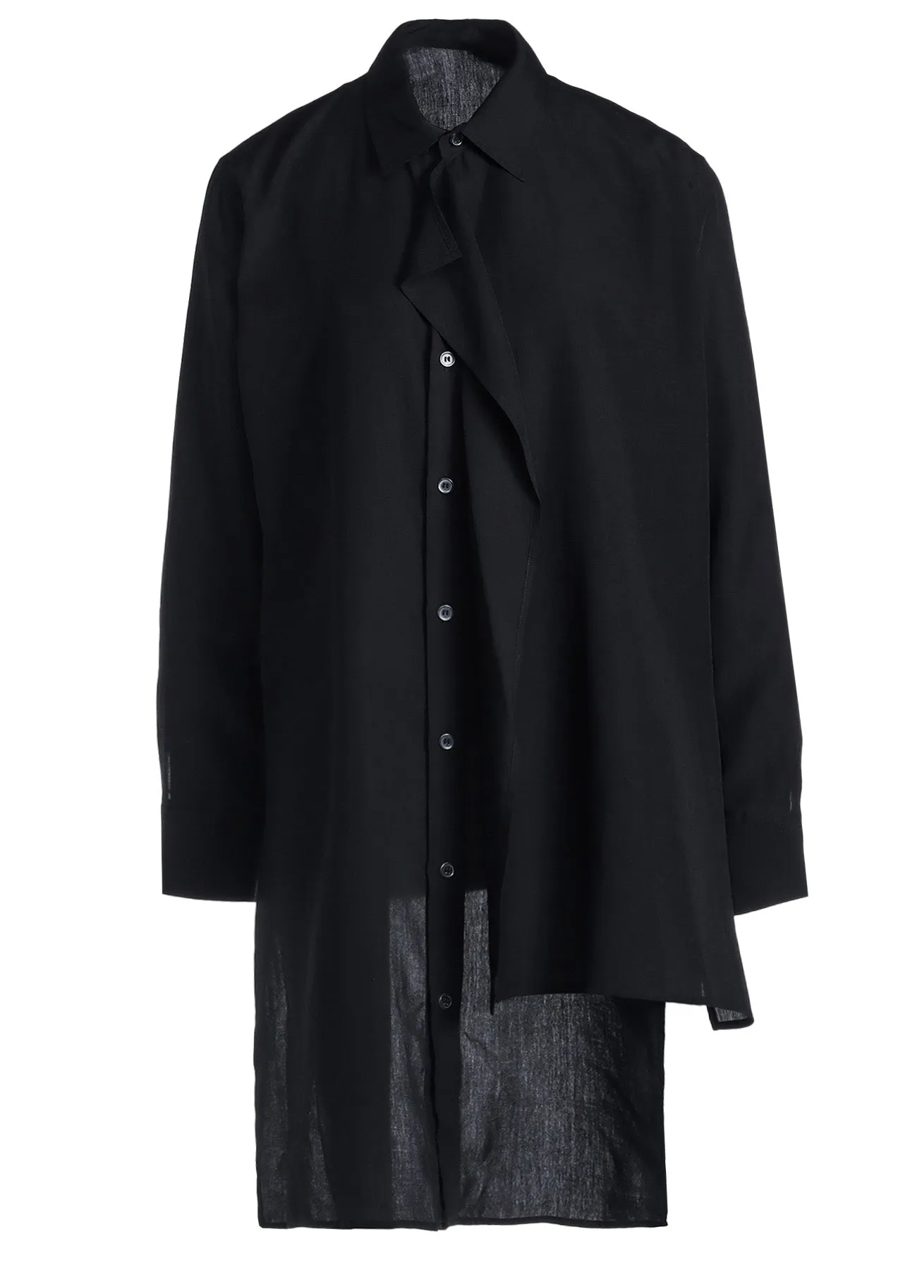 CELLULOSE POPLIN FRONT KNOT DETAIL BLOUSE sold by Yohji Yamamoto product image thumbnail 2