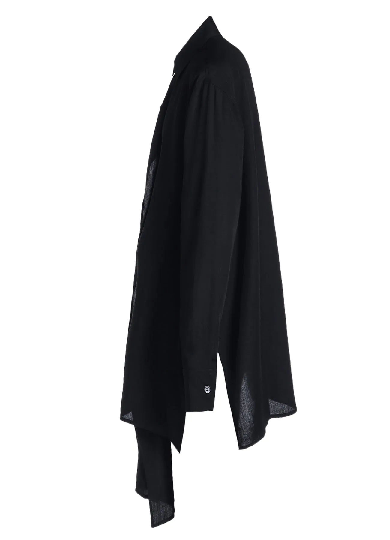 CELLULOSE POPLIN FRONT KNOT DETAIL BLOUSE sold by Yohji Yamamoto product image thumbnail 3