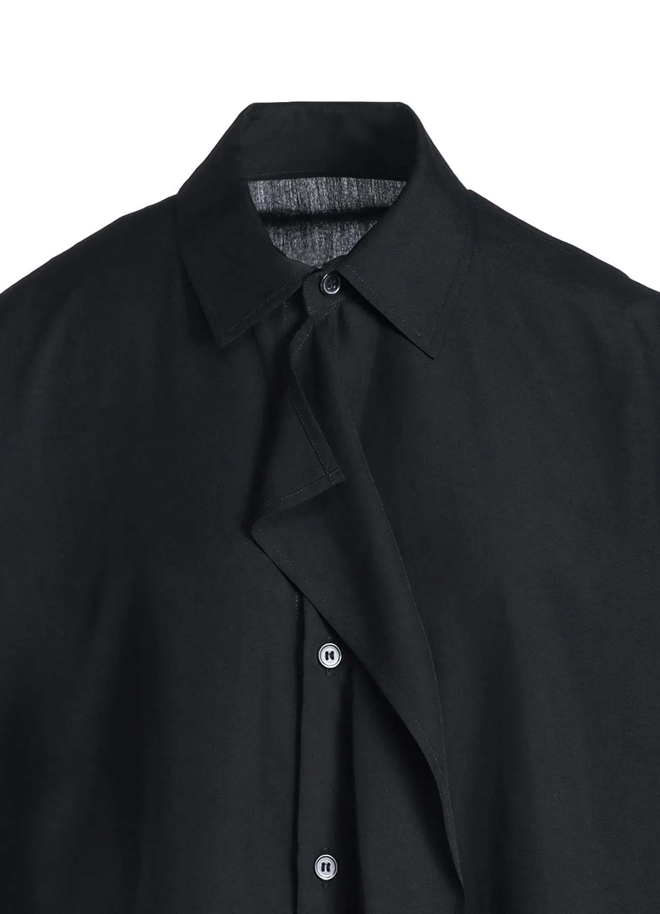 CELLULOSE POPLIN FRONT KNOT DETAIL BLOUSE sold by Yohji Yamamoto product image thumbnail 5