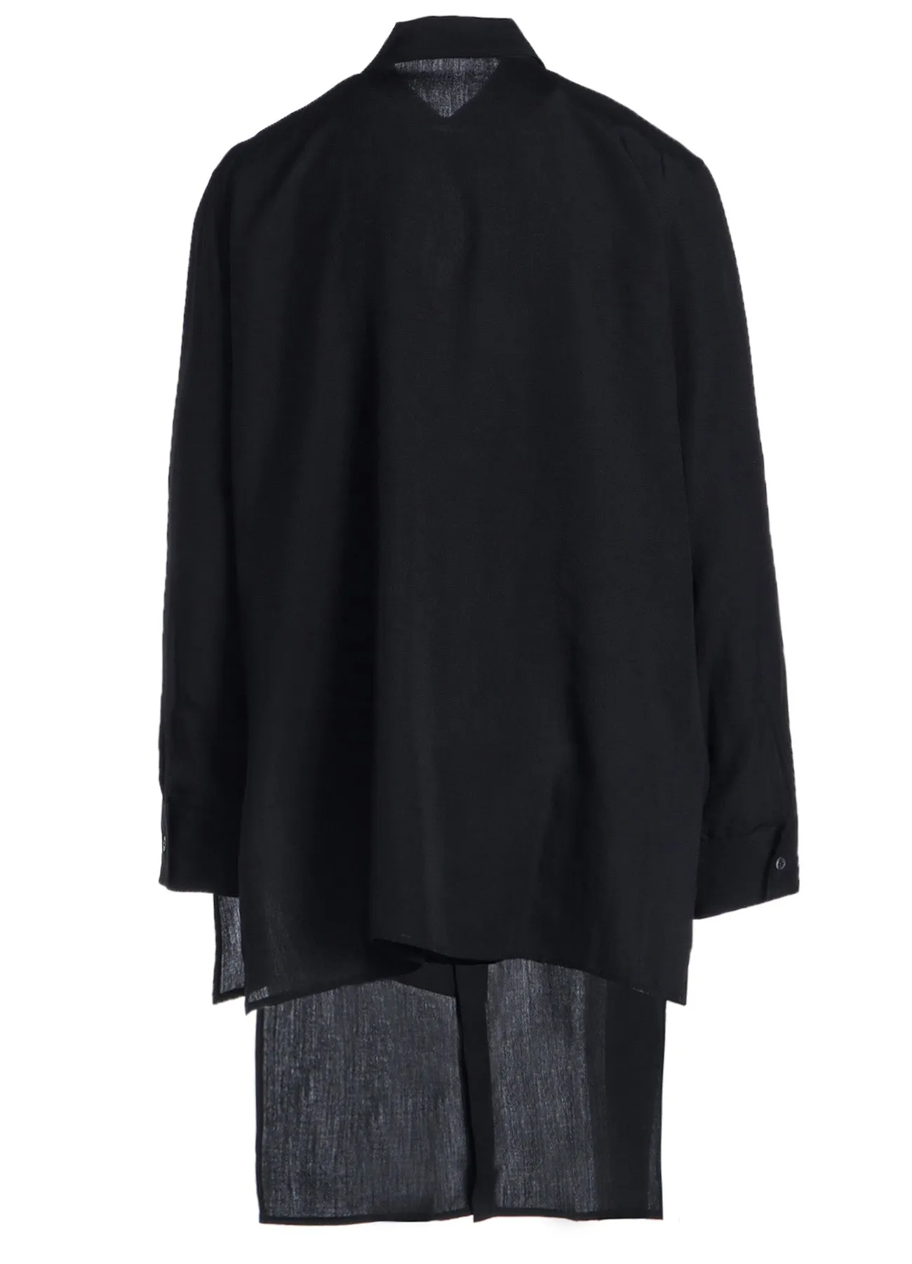 CELLULOSE POPLIN FRONT KNOT DETAIL BLOUSE sold by Yohji Yamamoto product image thumbnail 4