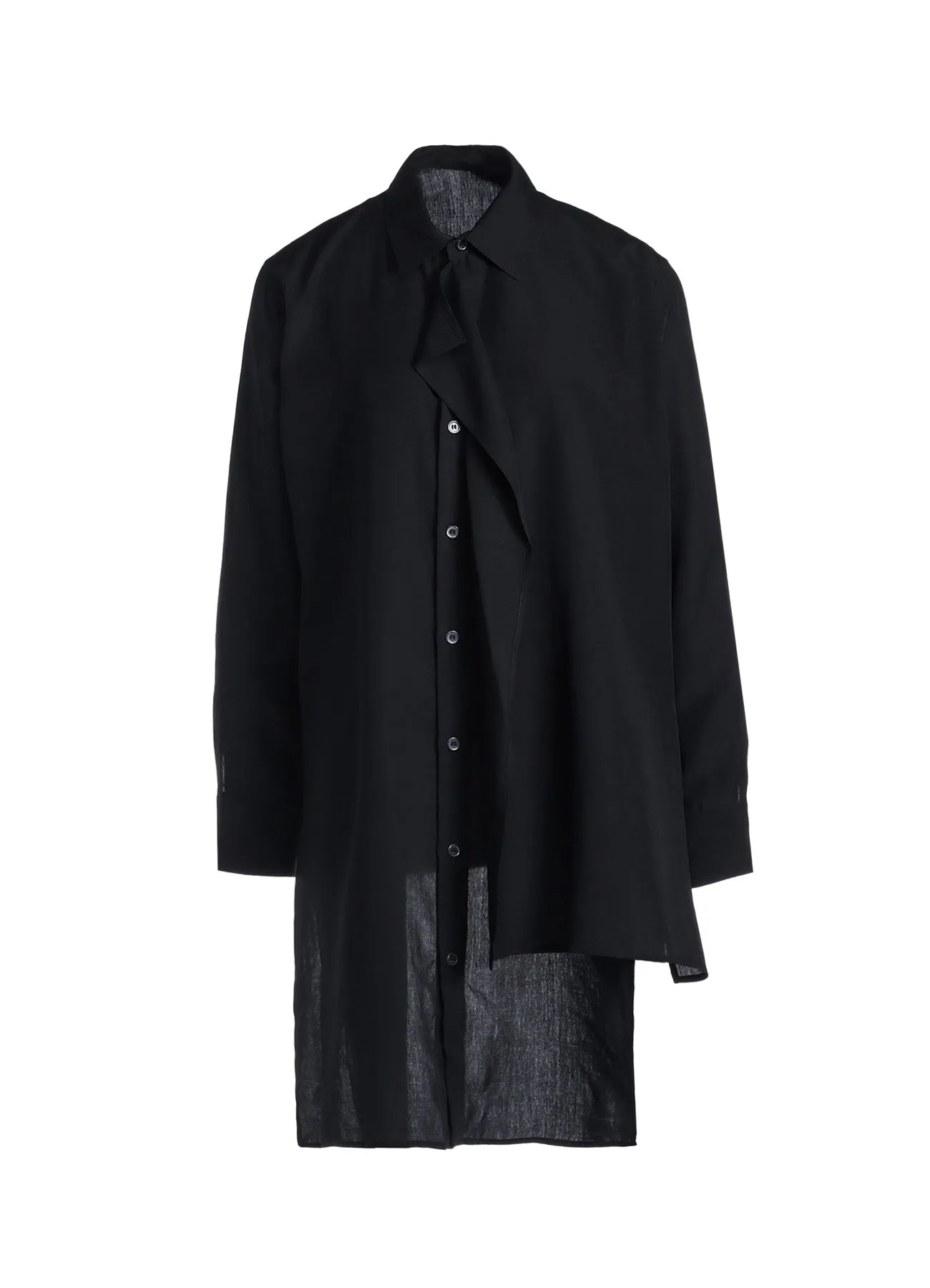 CELLULOSE POPLIN FRONT KNOT DETAIL BLOUSE sold by Yohji Yamamoto