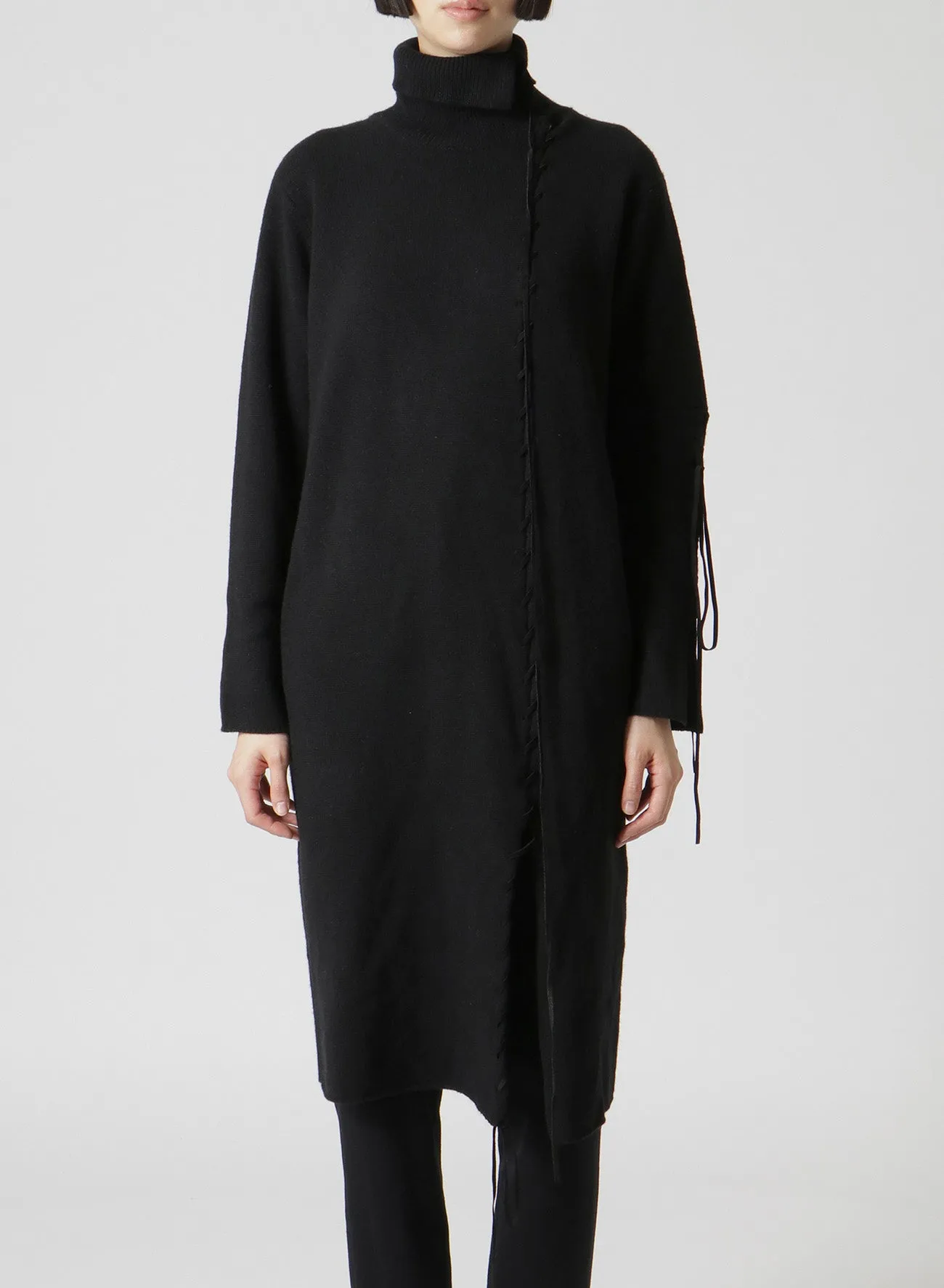 PLAIN ST LEATHER STRING TURTLE NECK DRESS sold by Yohji Yamamoto product image thumbnail 2