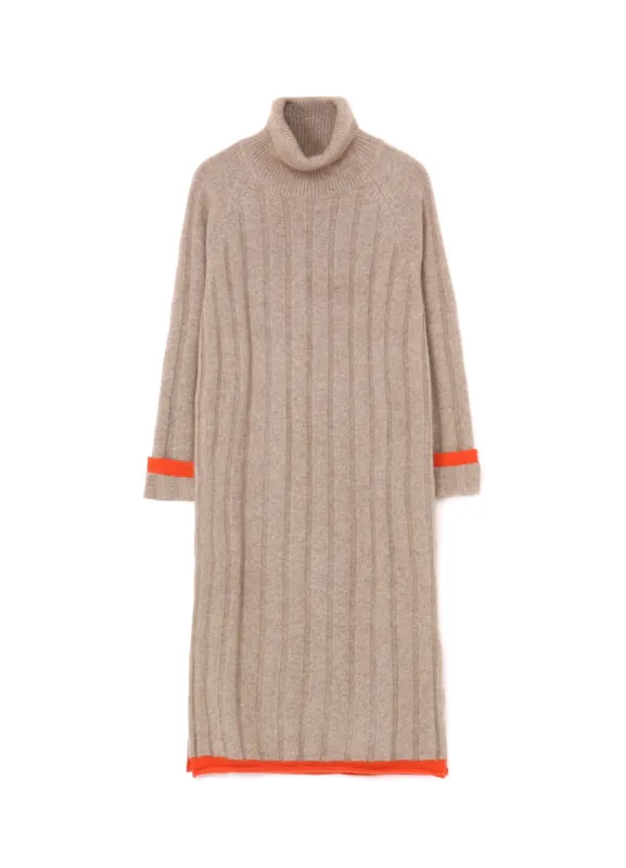 COLOR COMBINATION RIB RAGLAN COLOR COMBI DRESS made by Yohji Yamamoto