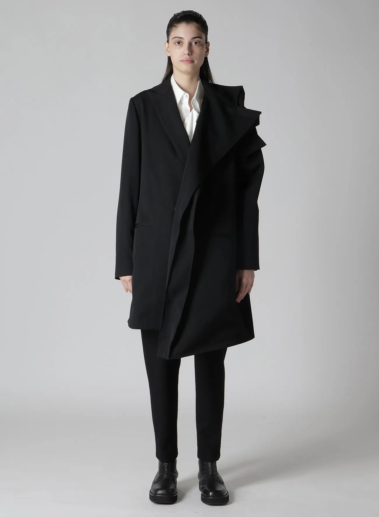 GABARDINE L BOX SLEEVE OVERSIZED COAT sold by Yohji Yamamoto product image thumbnail 3