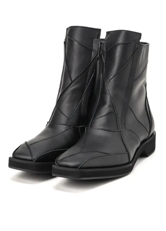 SOFT OIL LEATHER PATCHWORKED ZIP BOOTS sold by Yohji Yamamoto