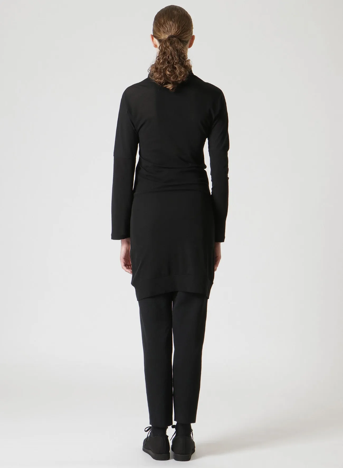 COSMORAMA COTTON DRAPED LONG SLEEVE BUTTON-UP TURTLENECK TOP sold by Yohji Yamamoto product image thumbnail 5