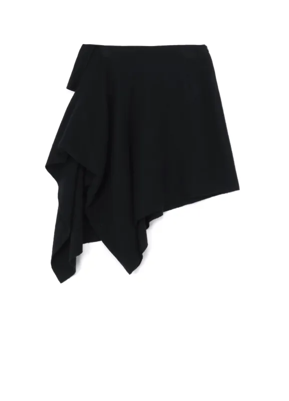 GAUZE HERRINGBONE R DRAPED SHORT SKIRT made by Yohji Yamamoto