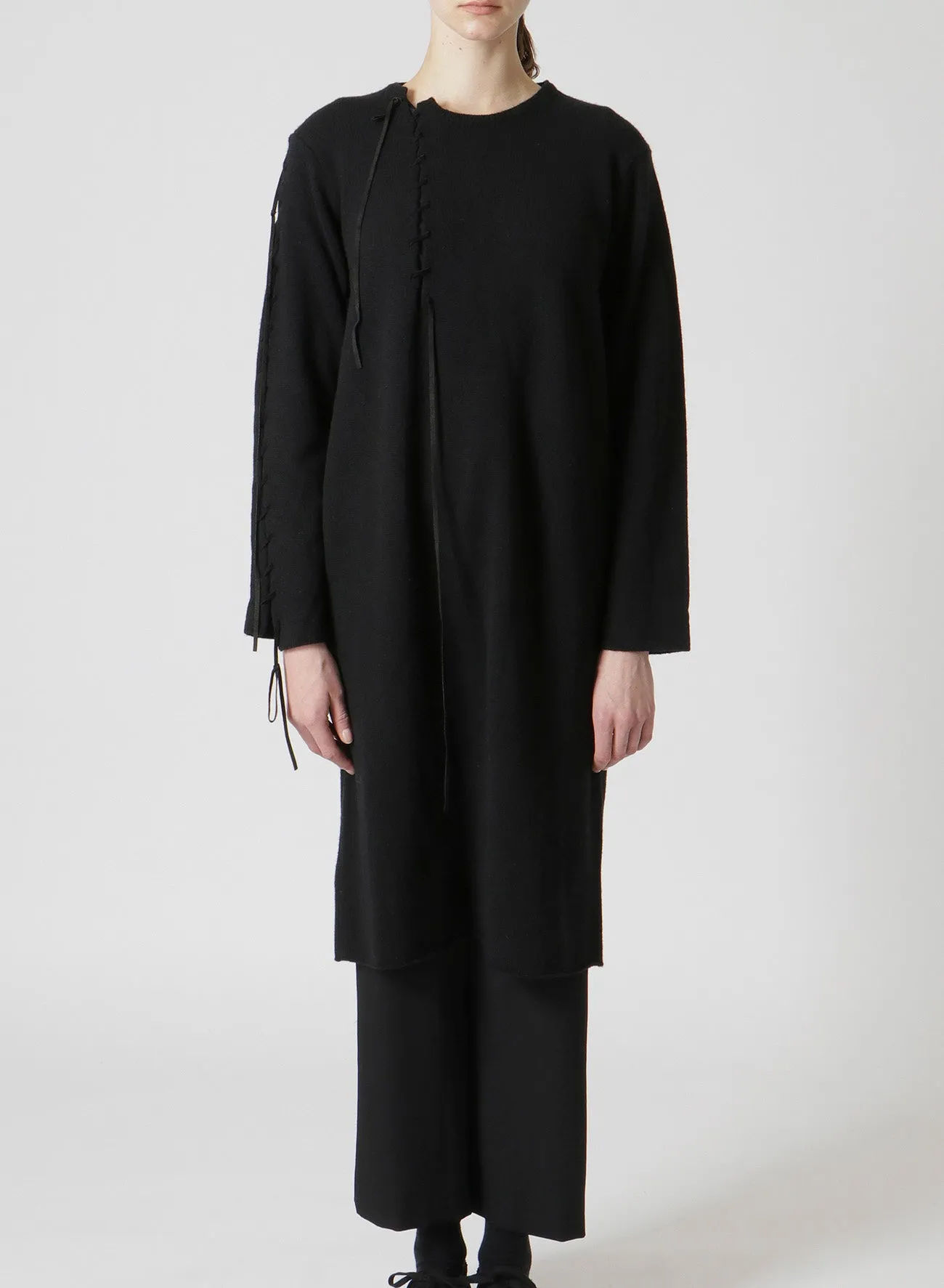 PLAIN ST LEATHER STRING ROUND NECK DRESS sold by Yohji Yamamoto product image thumbnail 2