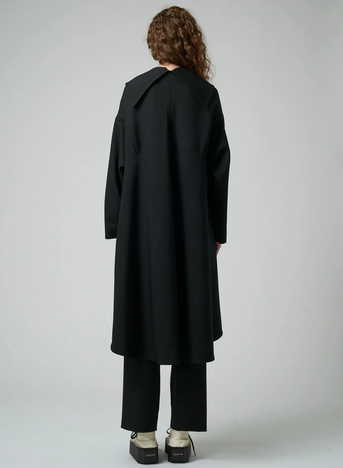 GABARDINE B COLLAR FLARE COAT sold by Yohji Yamamoto product image thumbnail 5
