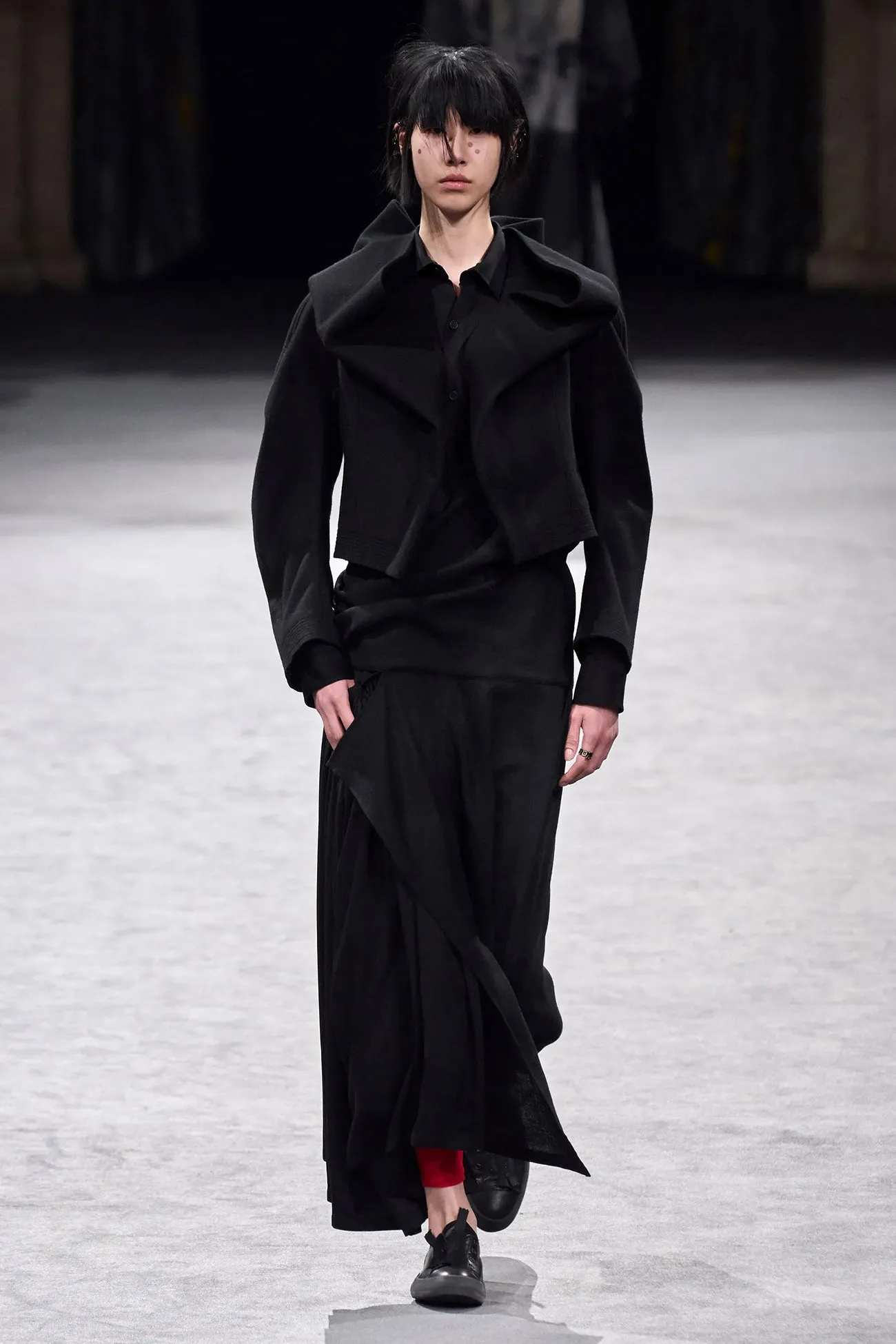 RAYON SATIN LONG SHIRT WITH SIDE SLITS sold by Yohji Yamamoto product image thumbnail 2