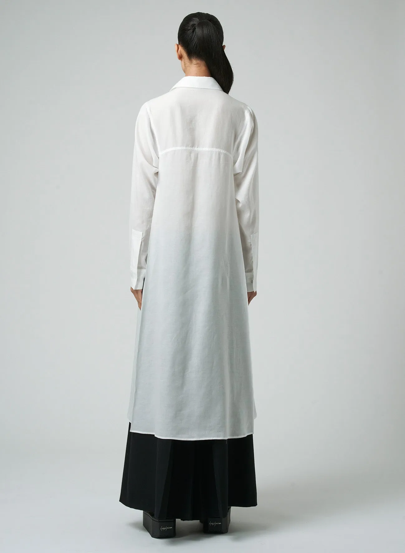 CELLULOSE LAWN WORKWEAR-STYLE LONG SHIRT DRESS sold by Yohji Yamamoto product image thumbnail 5