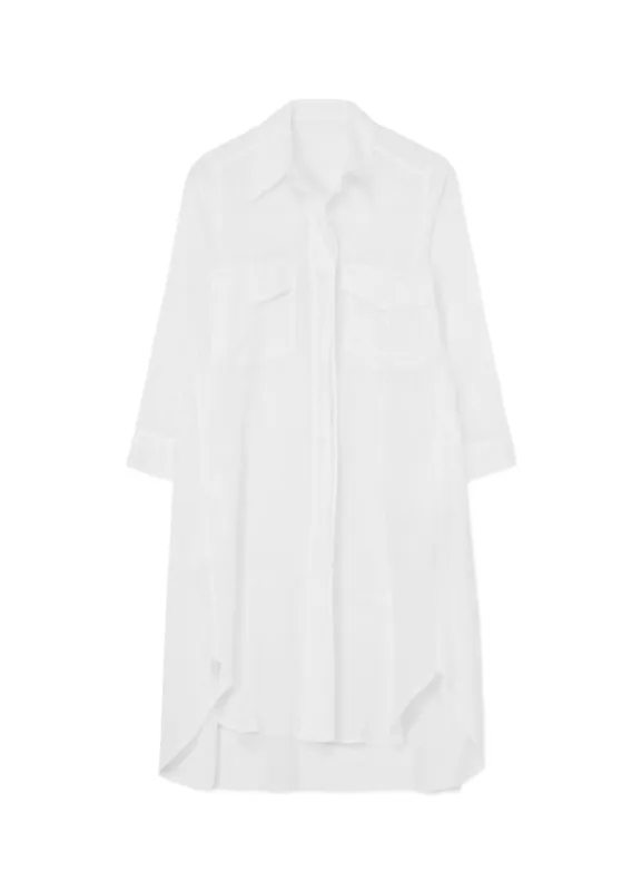 CELLULOSE LAWN WORKWEAR-STYLE LONG SHIRT DRESS sold by Yohji Yamamoto