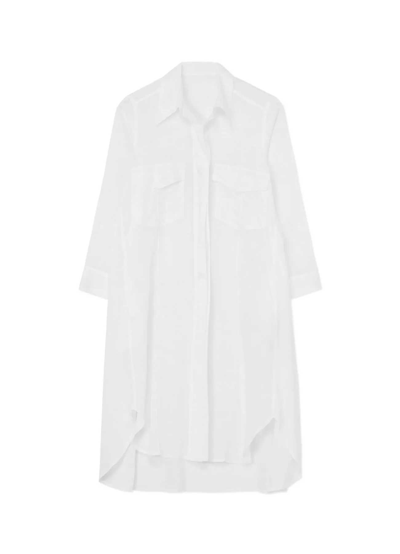 CELLULOSE LAWN WORKWEAR-STYLE LONG SHIRT DRESS sold by Yohji Yamamoto