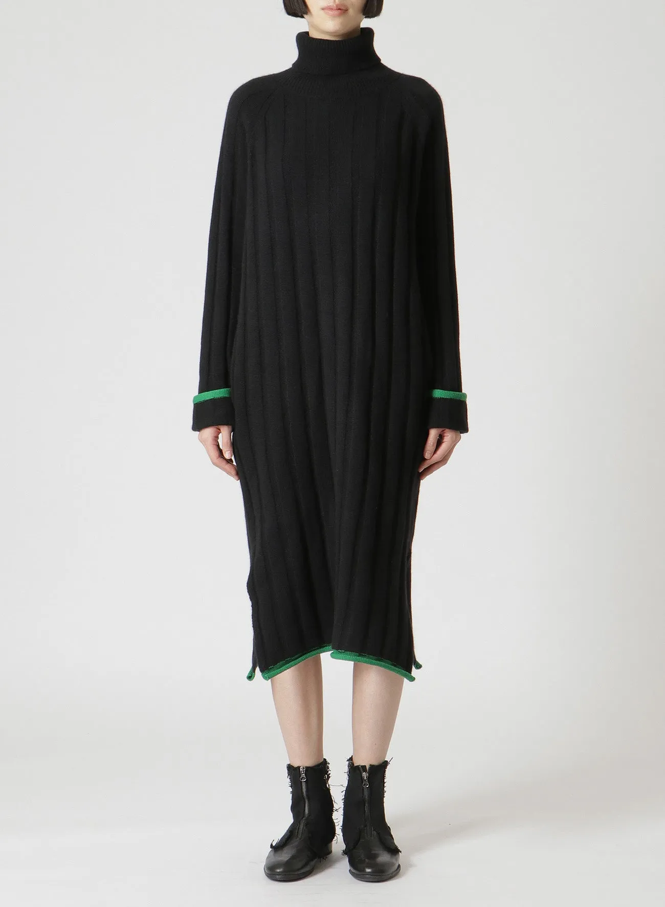 COLOR COMBINATION RIB RAGLAN COLOR COMBI DRESS sold by Yohji Yamamoto product image thumbnail 2