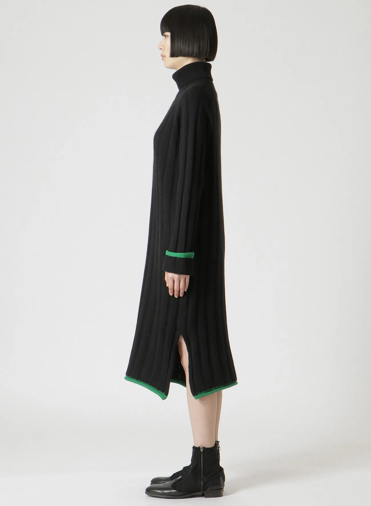 COLOR COMBINATION RIB RAGLAN COLOR COMBI DRESS sold by Yohji Yamamoto product image thumbnail 4