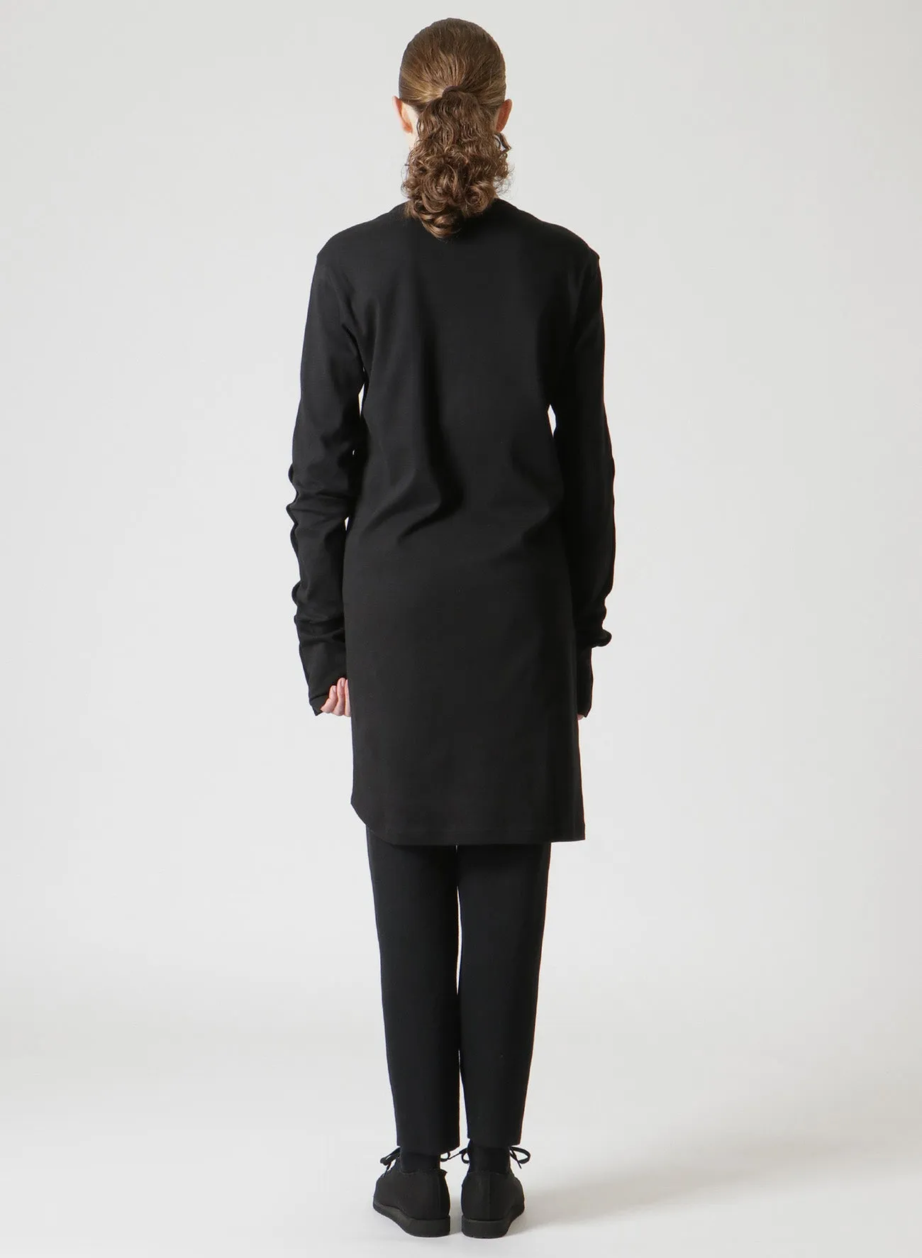 30/- COMBED COTTON LONG SLEEVE T-SHIRT WITH BUTTON-UP SLEEVE SLITS sold by Yohji Yamamoto product image thumbnail 5