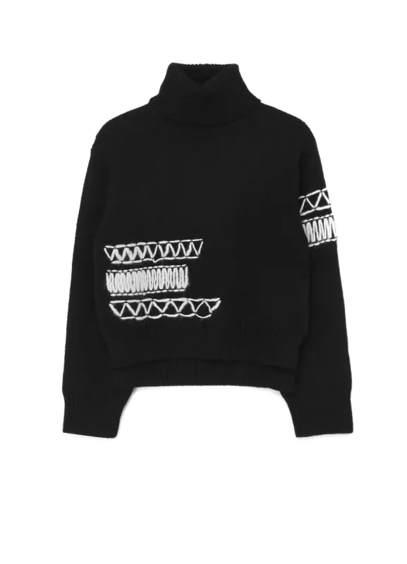 EMBROIDERY PLAIN ST EMBROIDERY TURTLE NECK PO sold by Yohji Yamamoto