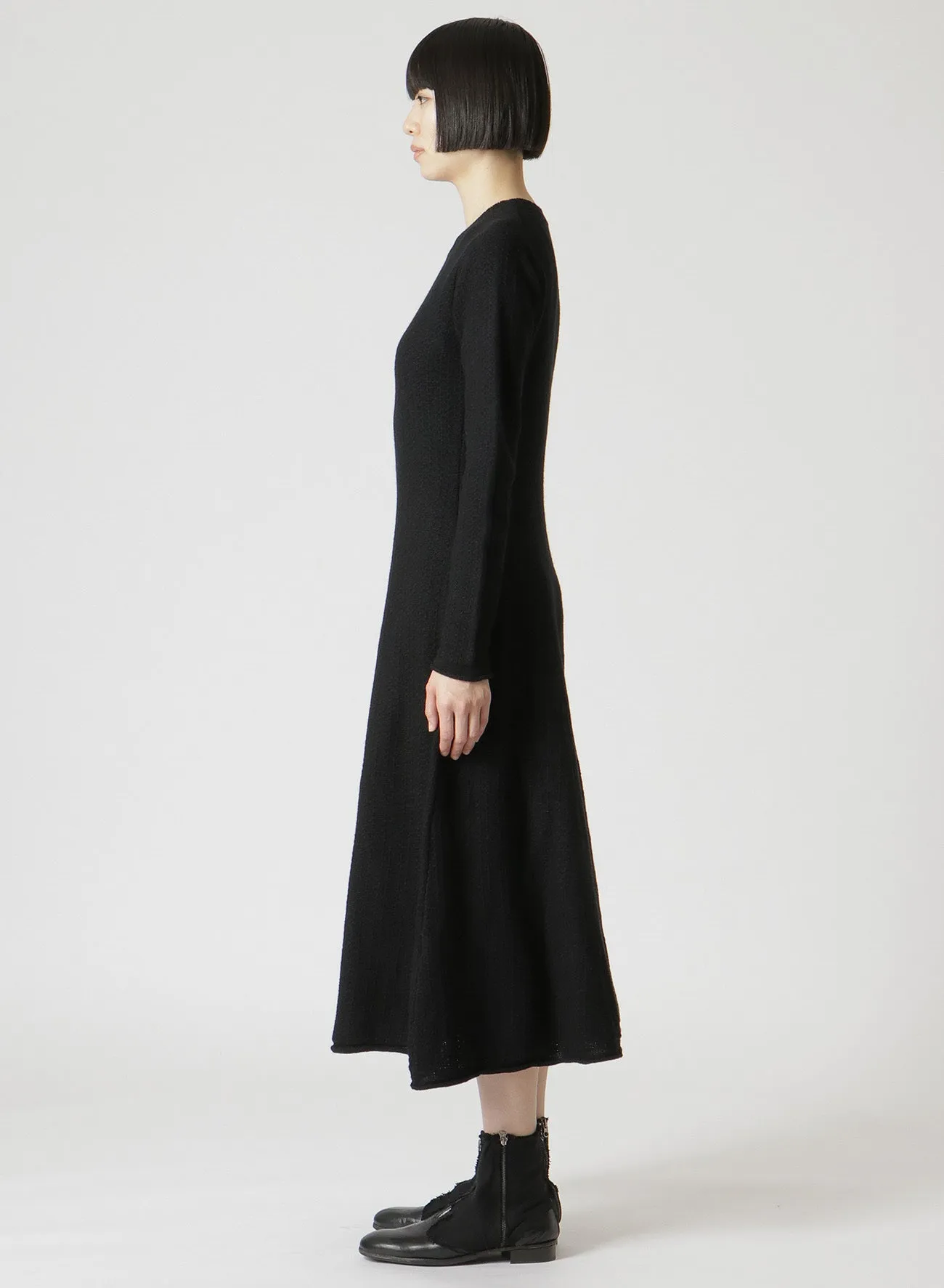 TUCK STITCH FLARE DRESS sold by Yohji Yamamoto product image thumbnail 4