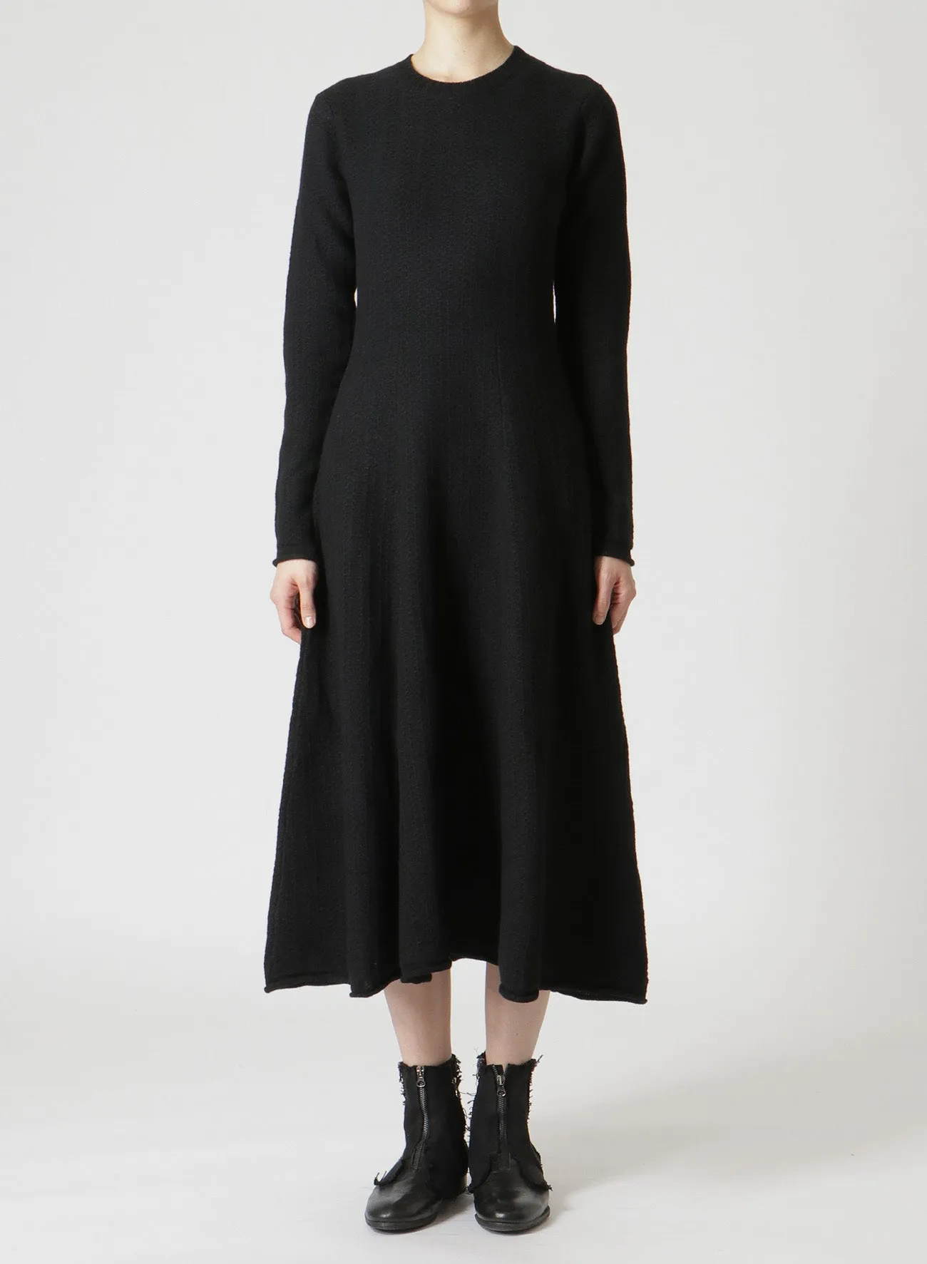 TUCK STITCH FLARE DRESS sold by Yohji Yamamoto product image thumbnail 2