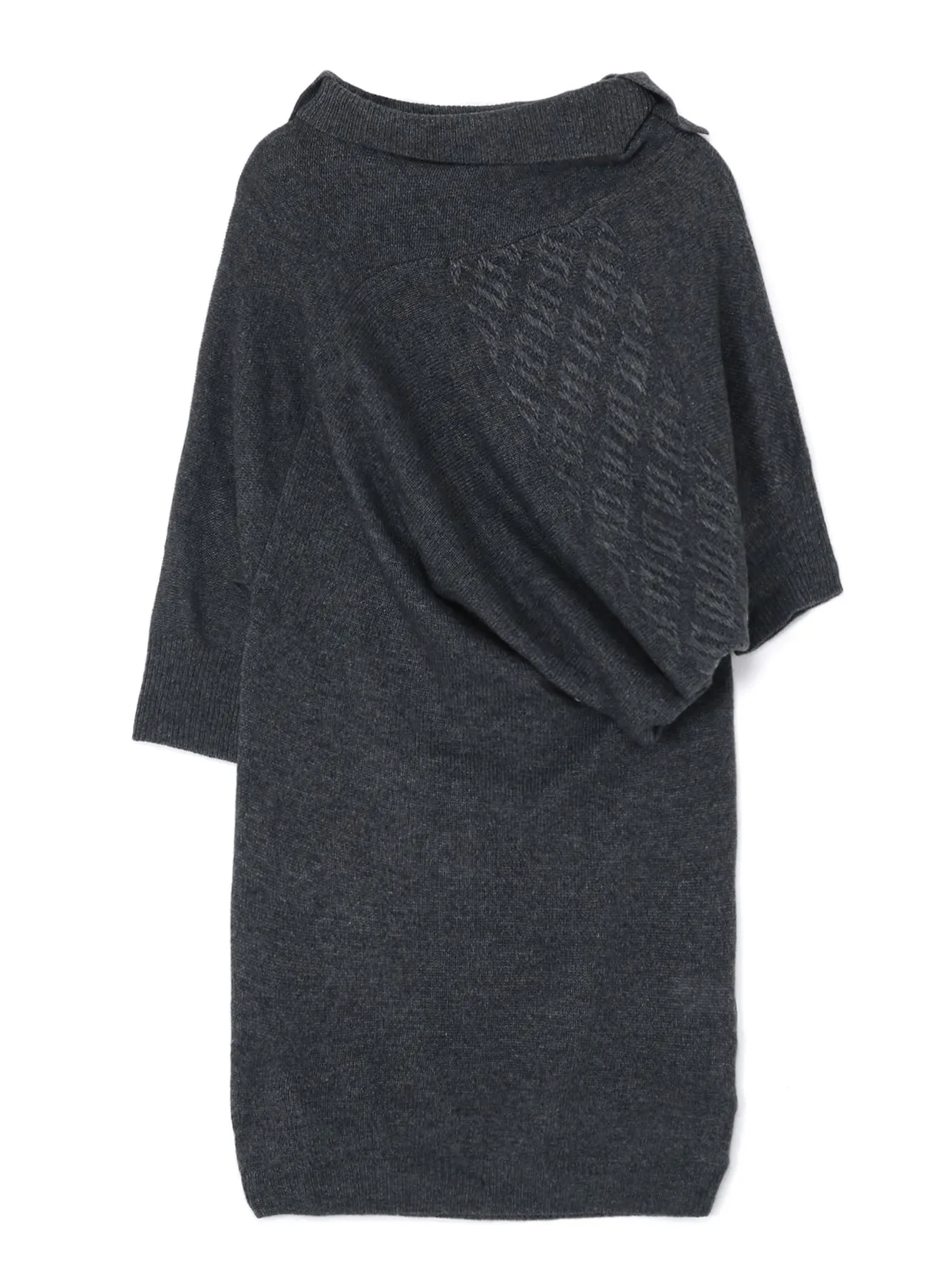 PLAIN ST+PATTERN+RIB DRAPED TURTLE NECK B sold by Yohji Yamamoto product image thumbnail 2