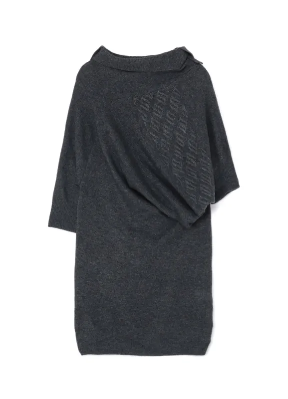 PLAIN ST+PATTERN+RIB DRAPED TURTLE NECK B sold by Yohji Yamamoto