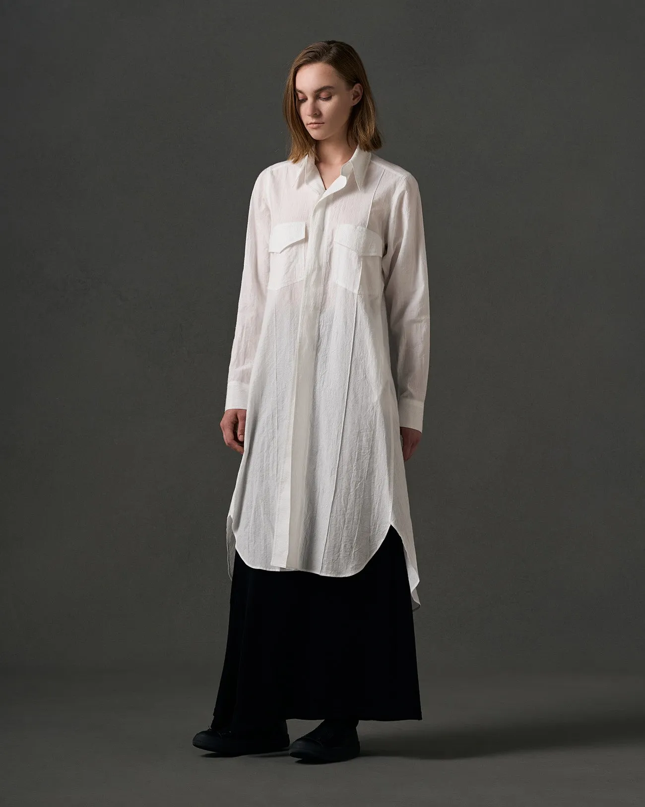 DOUBLE POCKET WORKWEAR-STYLE SHIRT DRESS sold by Yohji Yamamoto product image thumbnail 2
