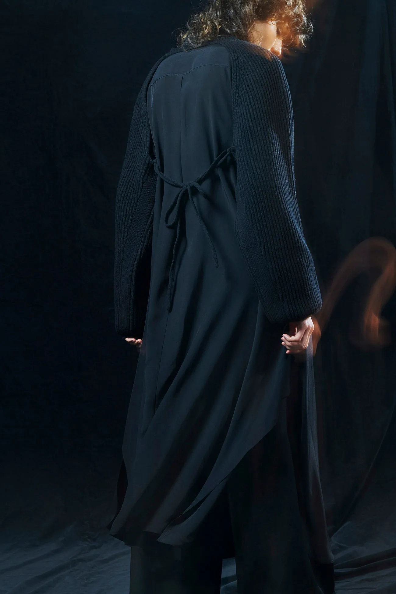 SPUN RY CLOTH R-DRAPED SHIRT DRESS sold by Yohji Yamamoto product image thumbnail 3
