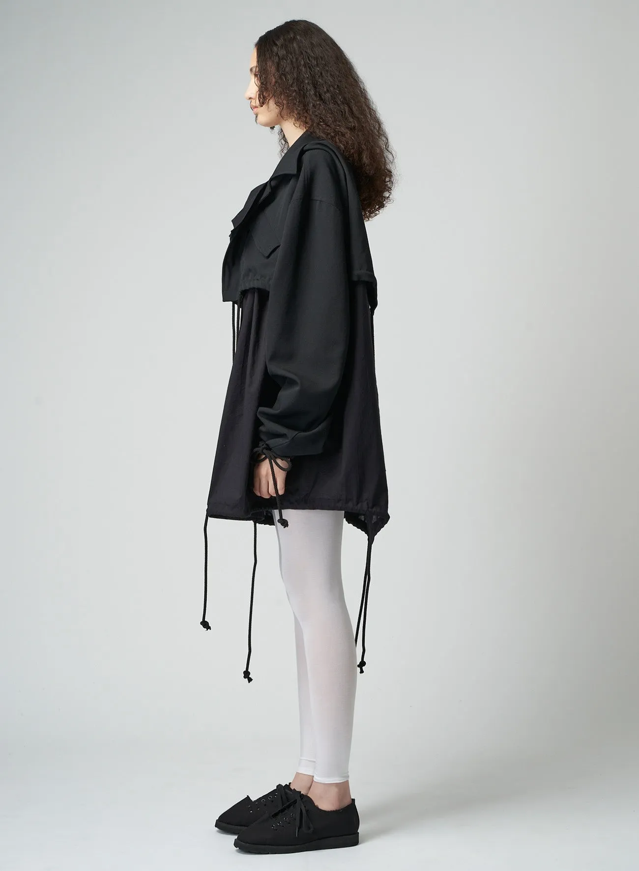 WOOL GABARDINE LAYERED MOD'S COAT sold by Yohji Yamamoto product image thumbnail 4