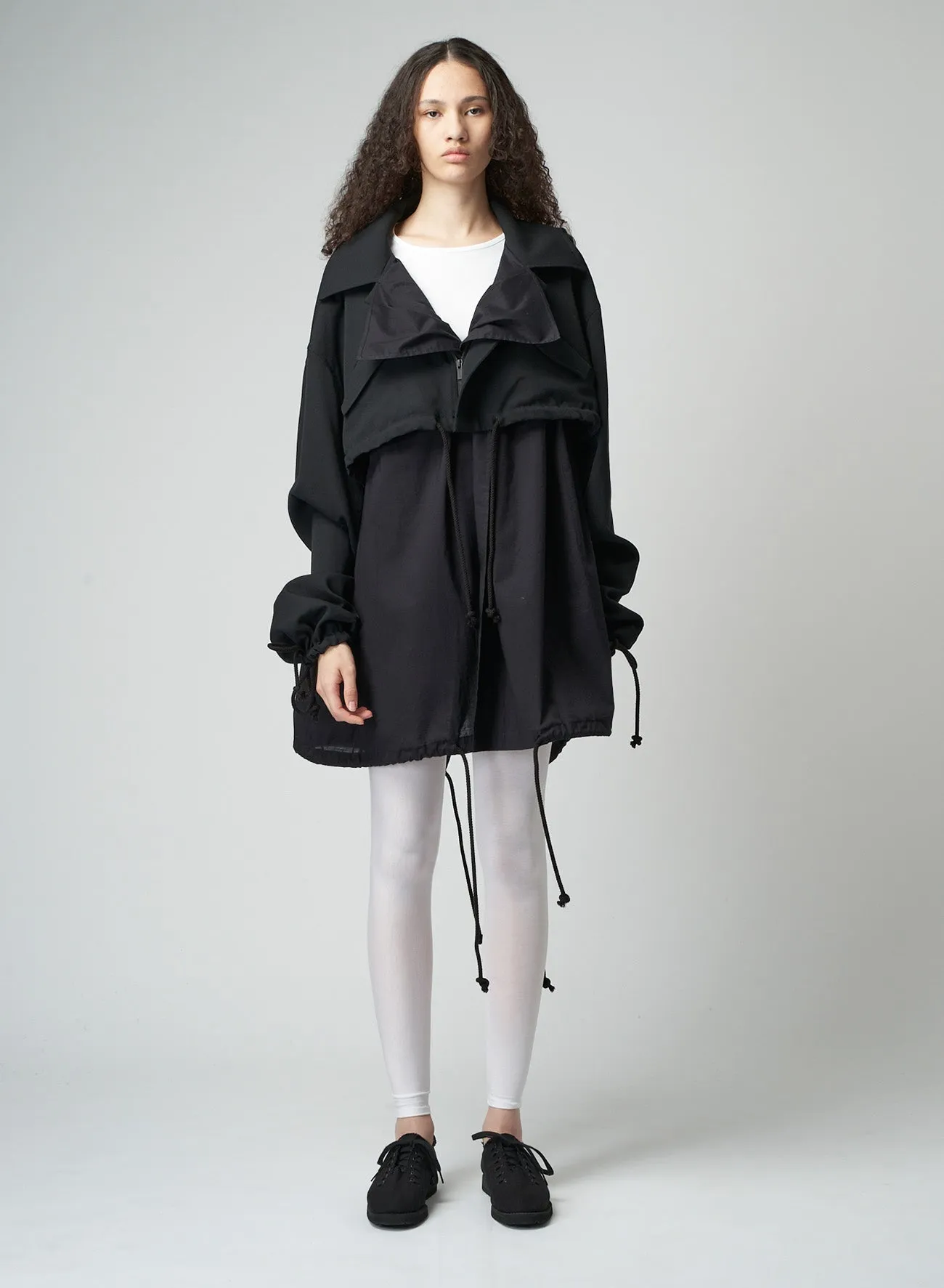 WOOL GABARDINE LAYERED MOD'S COAT sold by Yohji Yamamoto product image thumbnail 3