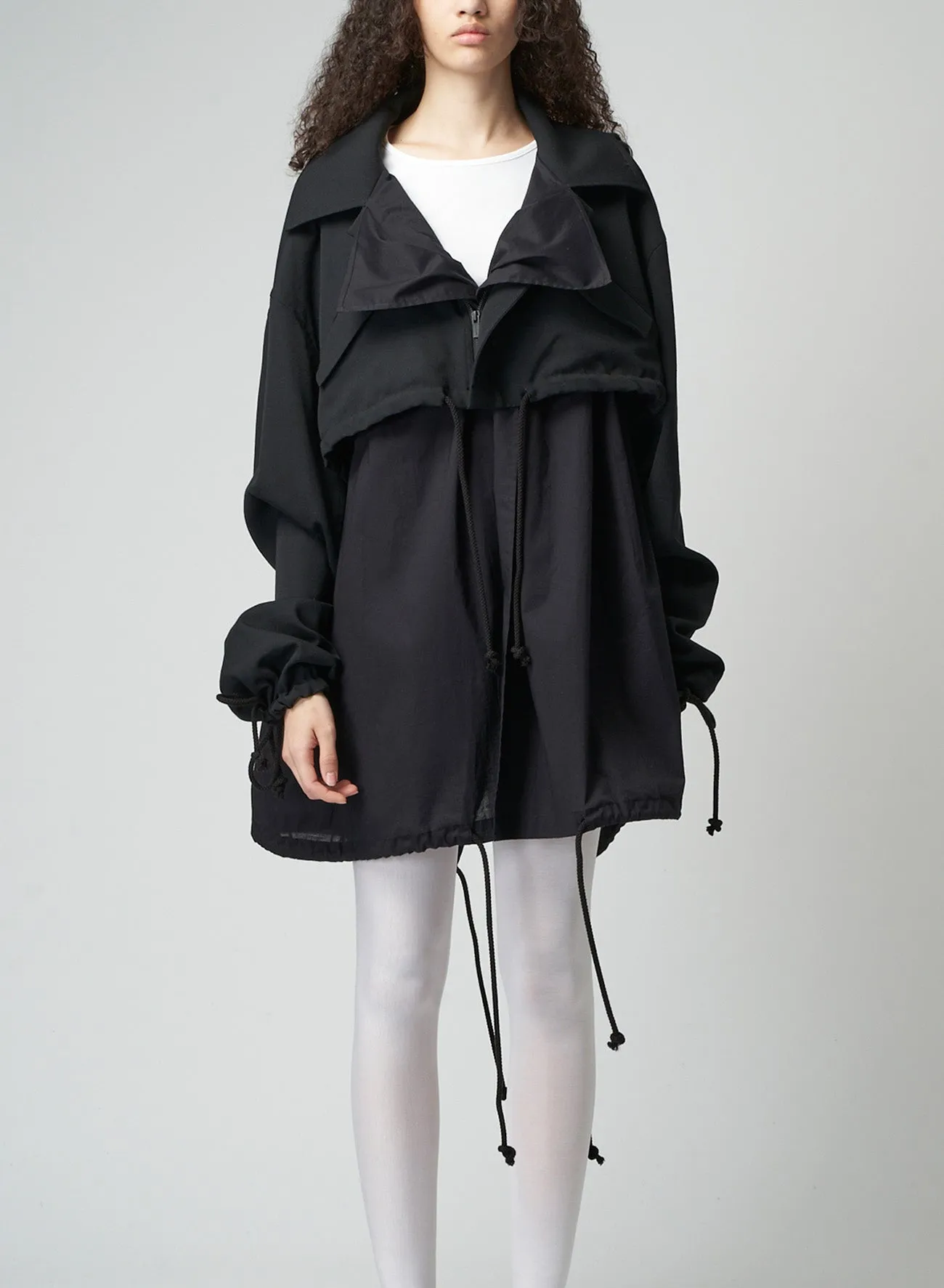 WOOL GABARDINE LAYERED MOD'S COAT sold by Yohji Yamamoto product image thumbnail 2