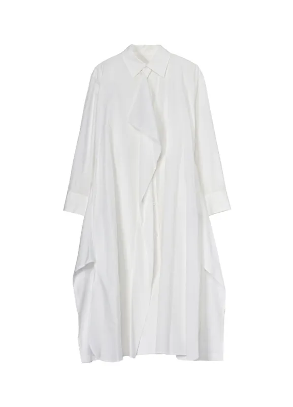 COTTON BROAD R-DRAPED SHIRT DRESS sold by Yohji Yamamoto