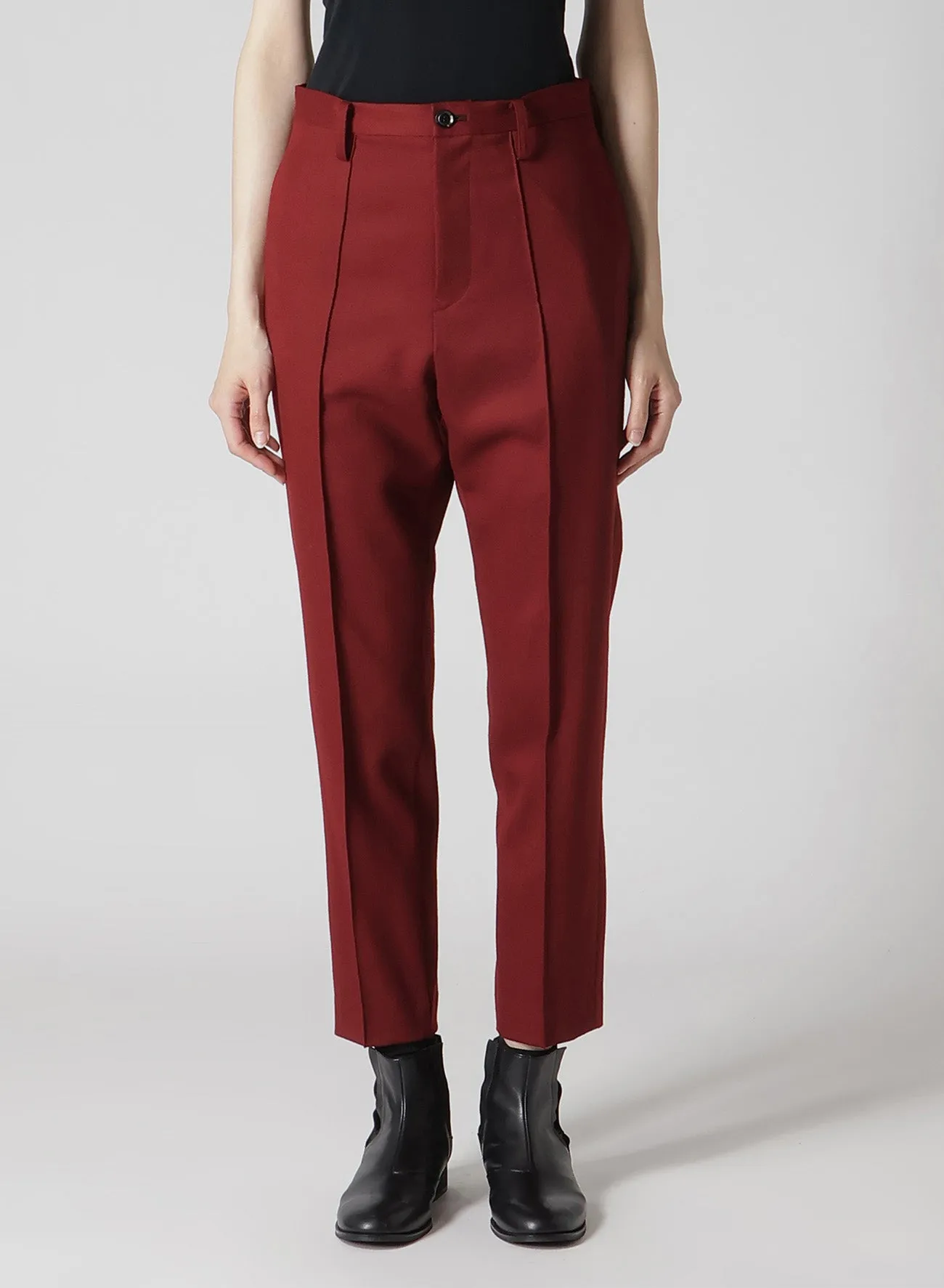2/60 HIGH COUNT FLANNEL PIN TUCKED SLIM PANTS sold by Yohji Yamamoto product image thumbnail 4