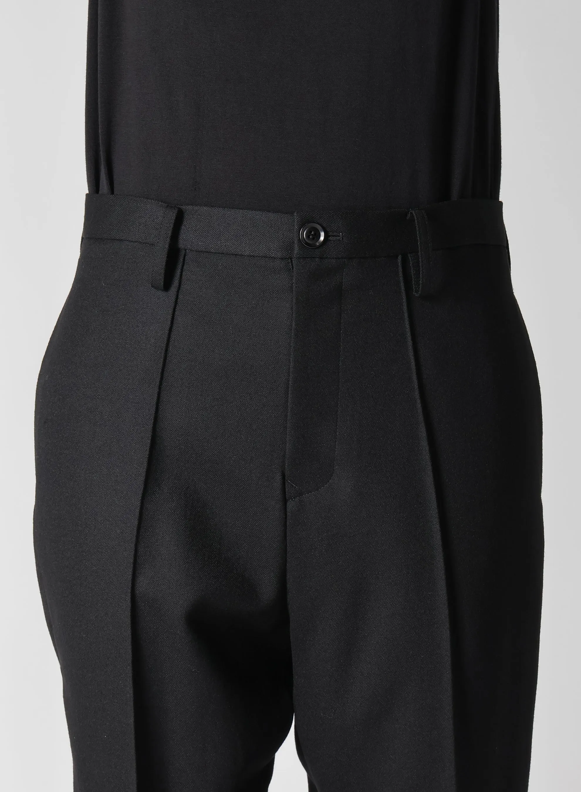 2/60 HIGH COUNT FLANNEL PIN TUCKED SLIM PANTS sold by Yohji Yamamoto product image thumbnail 5