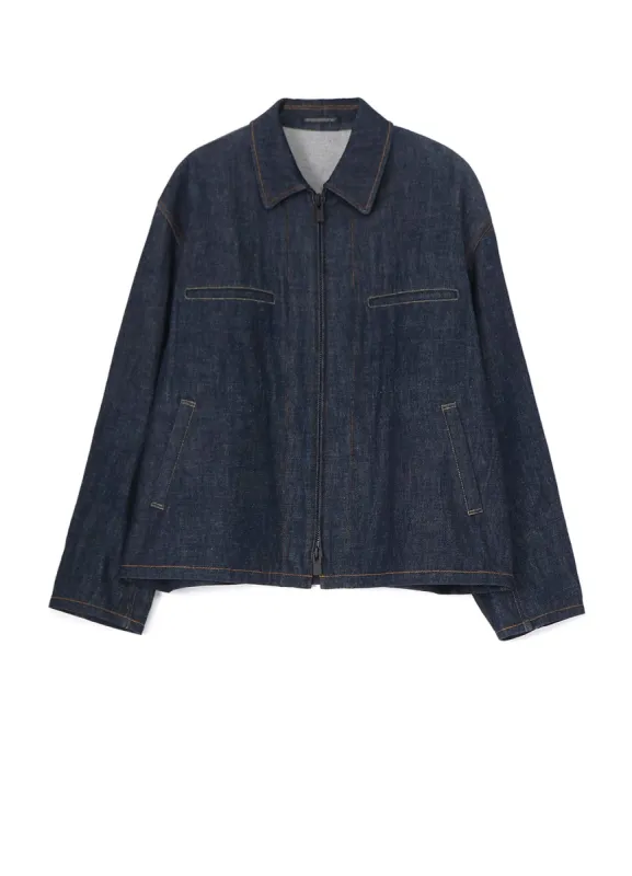 12oz DENIM BLOUSON WITH COLOR COMBI STITCH sold by Yohji Yamamoto