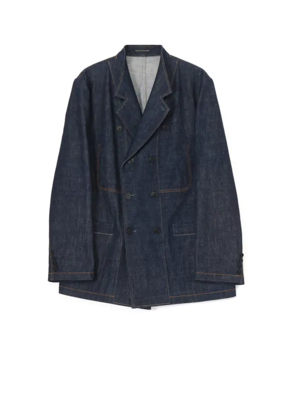 12oz DENIM JACKET WITH COLOR COMBI STITCH sold by Yohji Yamamoto