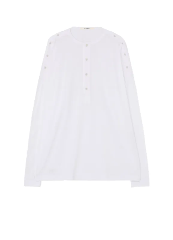 100/2 COTTON HENLEY SHIRT WITH BUTTON-UP SHOULDER SLITS sold by Yohji Yamamoto