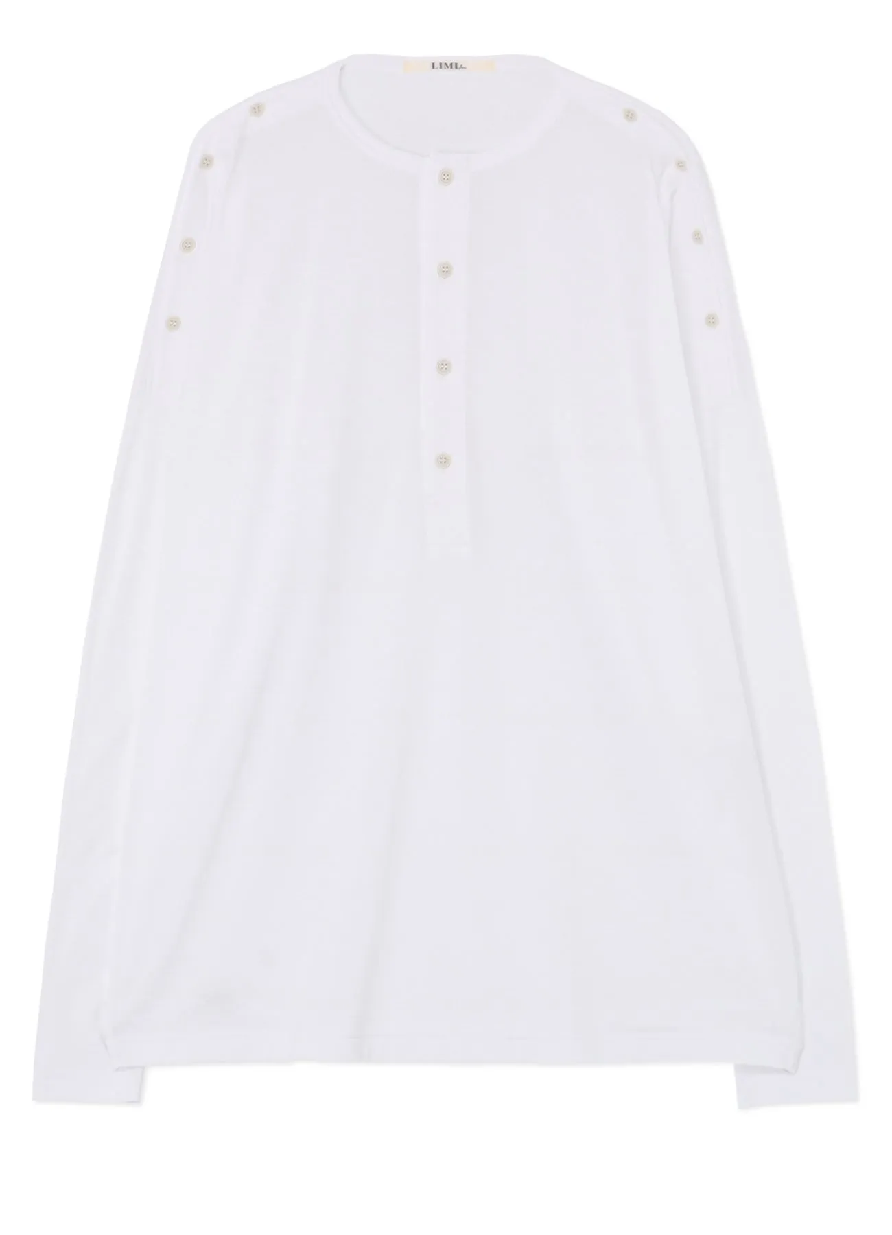 100/2 COTTON HENLEY SHIRT WITH BUTTON-UP SHOULDER SLITS sold by Yohji Yamamoto product image thumbnail 2