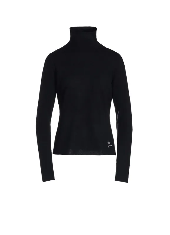 12G EMBROIDERY PLAIN WEAVE EMBROIDERY TURTLE NECK PO sold by Yohji Yamamoto