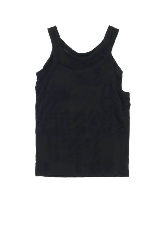 100/- COTTON DOUBLE LAYERED TANK TOP sold by Yohji Yamamoto