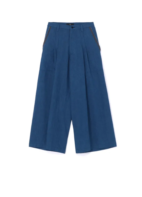 10oz DENIM DOUBLE PLEATED WIDE LEG PANTS sold by Yohji Yamamoto