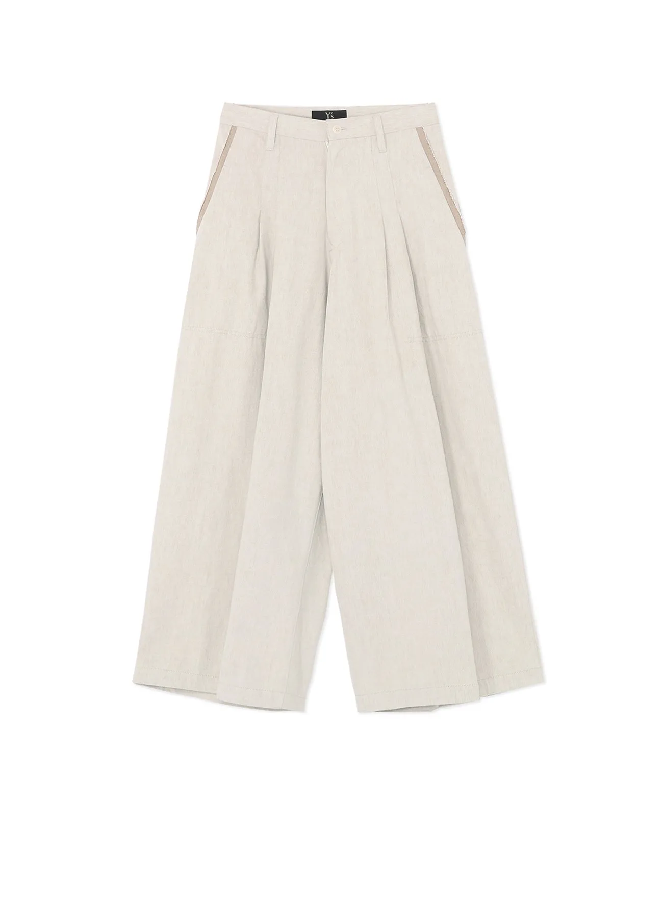 10oz DENIM DOUBLE PLEATED WIDE LEG PANTS sold by Yohji Yamamoto