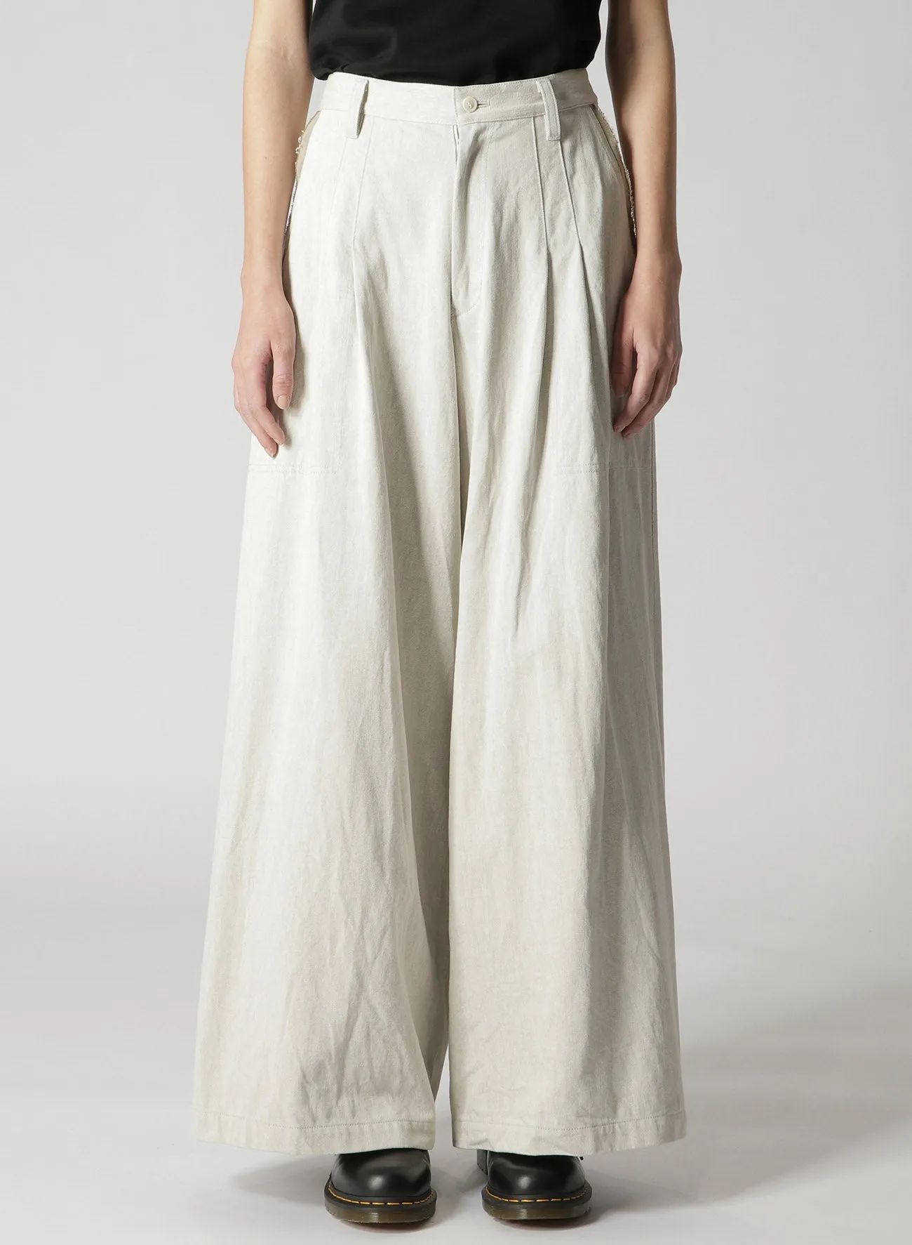 10oz DENIM DOUBLE PLEATED WIDE LEG PANTS sold by Yohji Yamamoto product image thumbnail 4