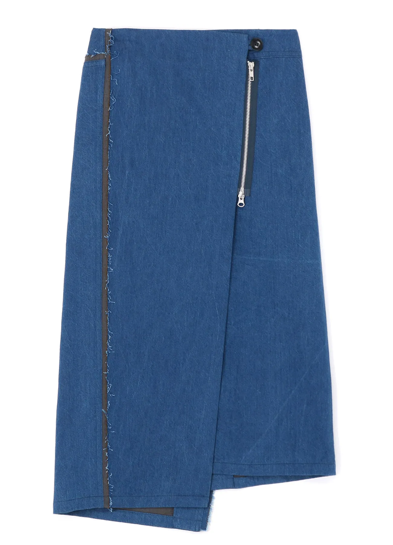 10oz DENIM PANELLED WRAP SKIRT sold by Yohji Yamamoto product image thumbnail 2