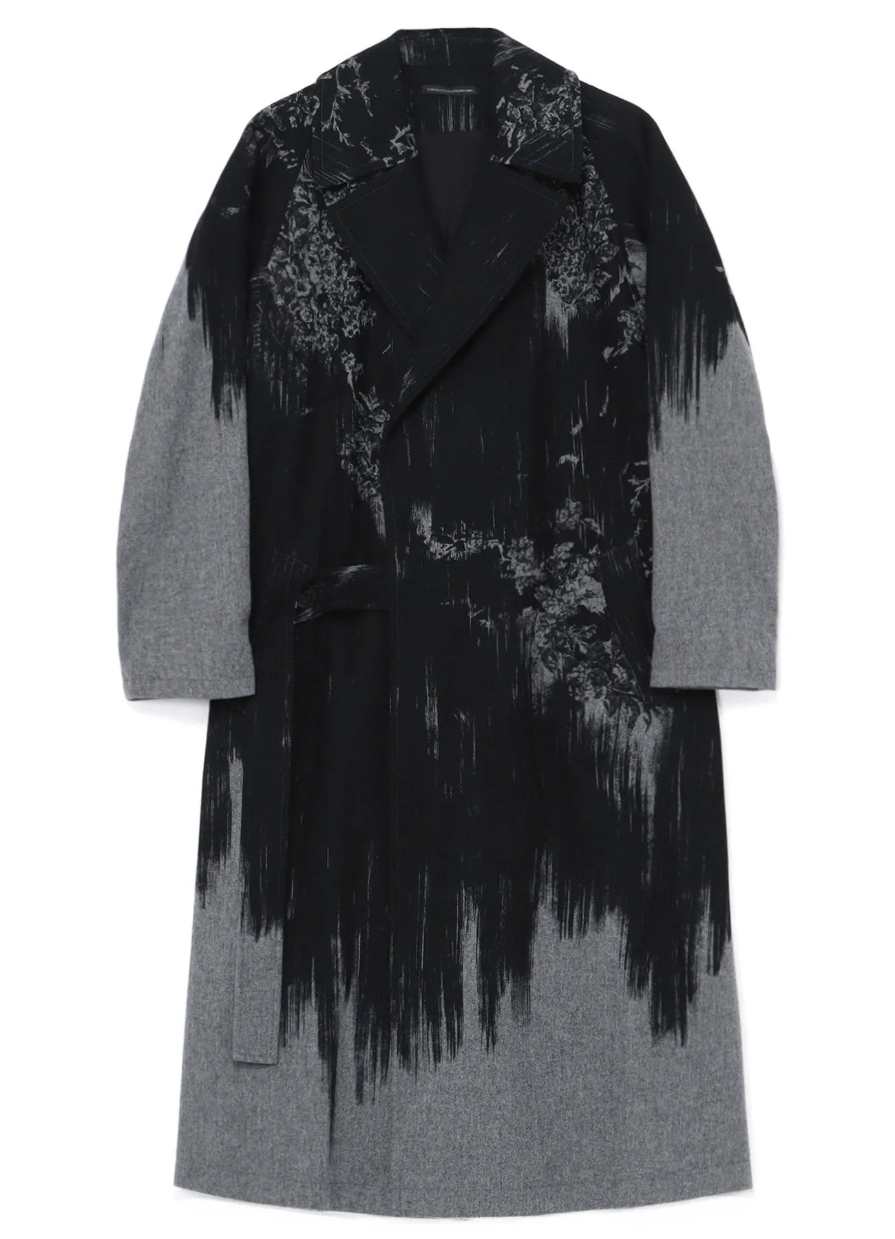 1/14 FLANNEL FLOWER PRINT BELTED COAT sold by Yohji Yamamoto product image thumbnail 2