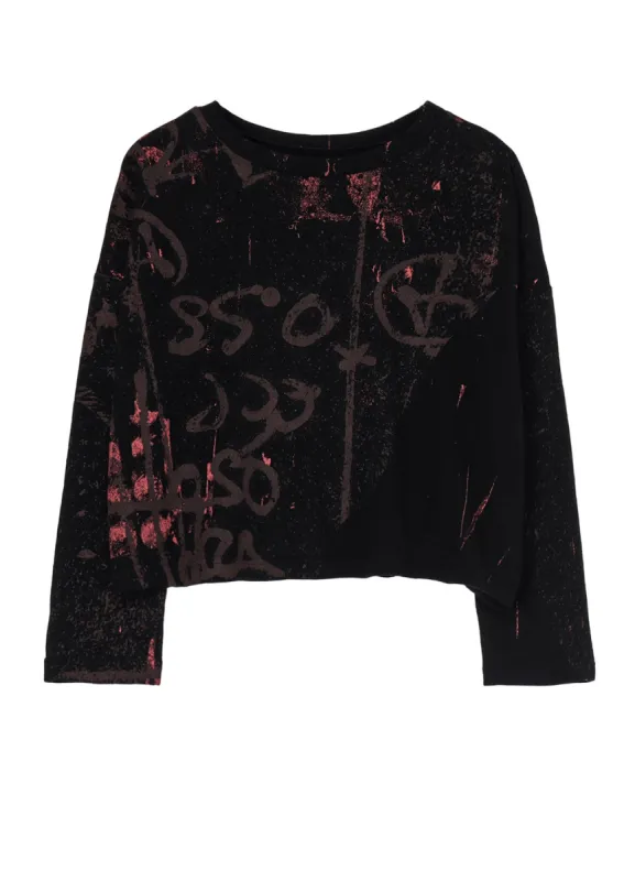 1/26 JERSEY GRAFFITI PRINT CROPPED T sold by Yohji Yamamoto