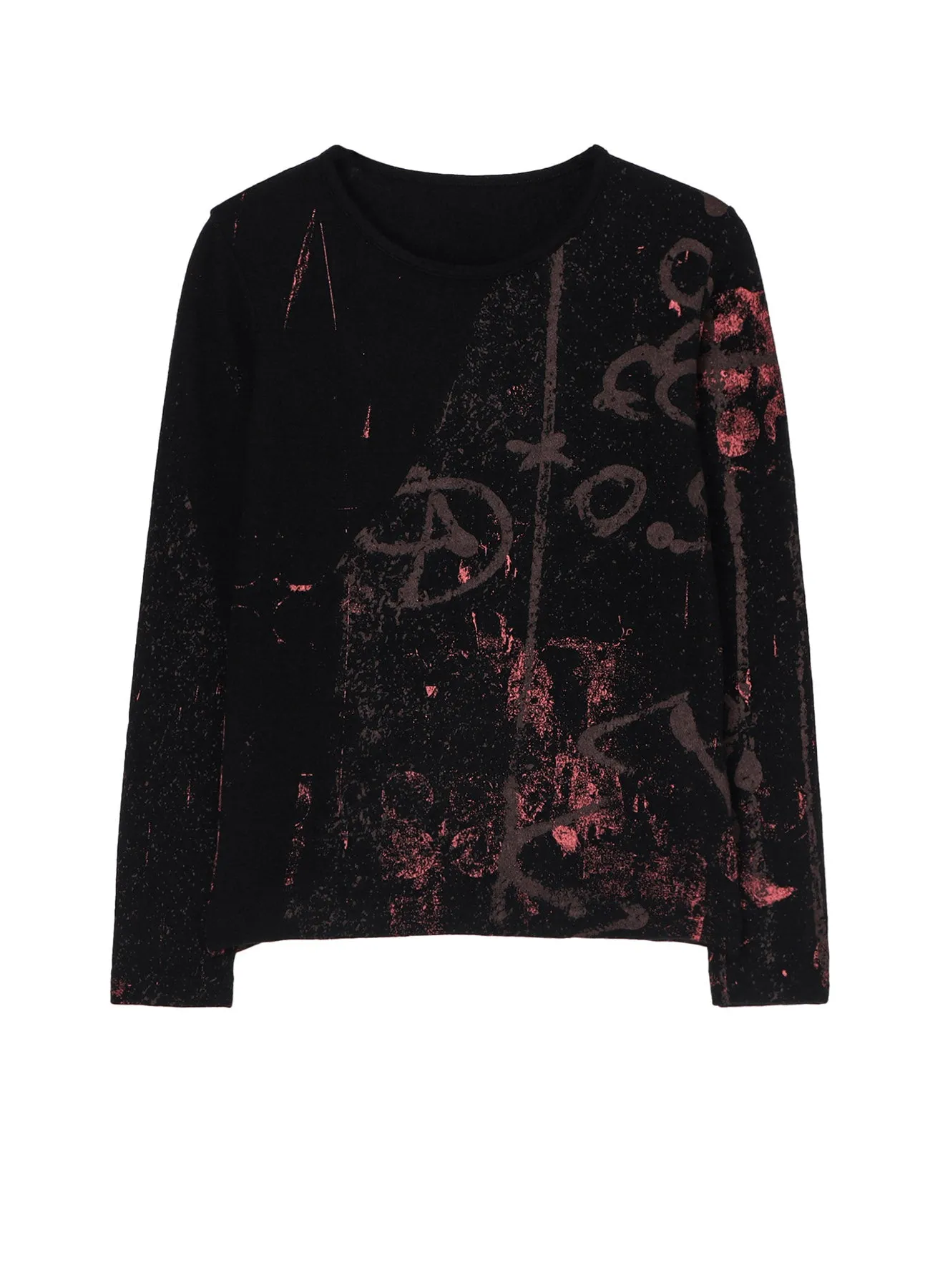 1/26 JERSEY GRAFFITI PRINT ROUND NECK LONG SLEEVE T sold by Yohji Yamamoto