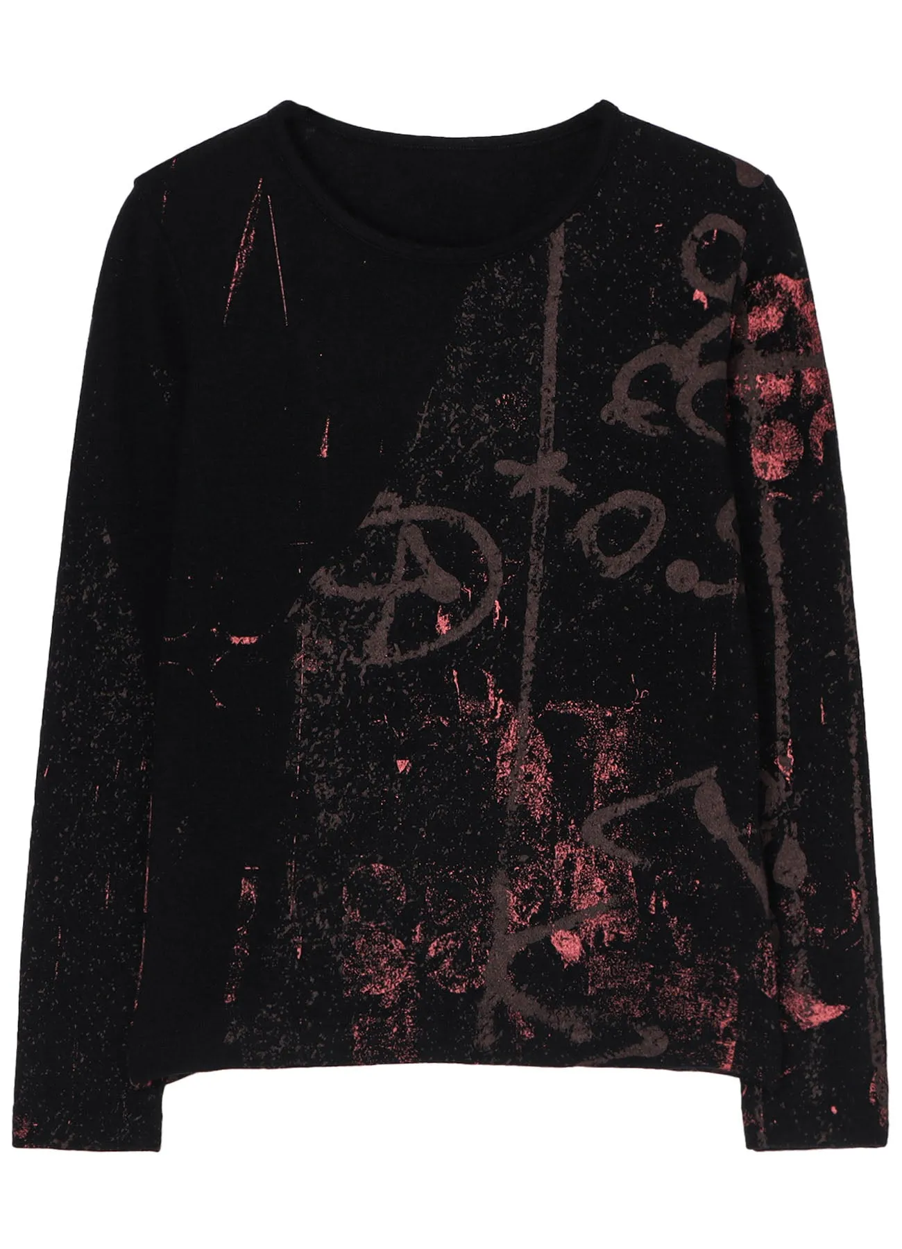 1/26 JERSEY GRAFFITI PRINT ROUND NECK LONG SLEEVE T sold by Yohji Yamamoto product image thumbnail 2