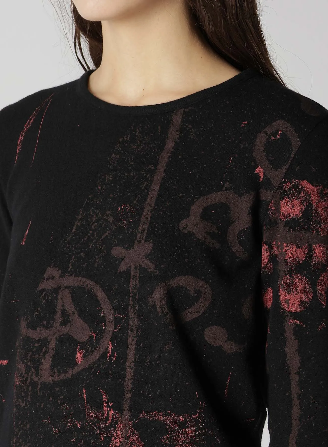 1/26 JERSEY GRAFFITI PRINT ROUND NECK LONG SLEEVE T sold by Yohji Yamamoto product image thumbnail 5