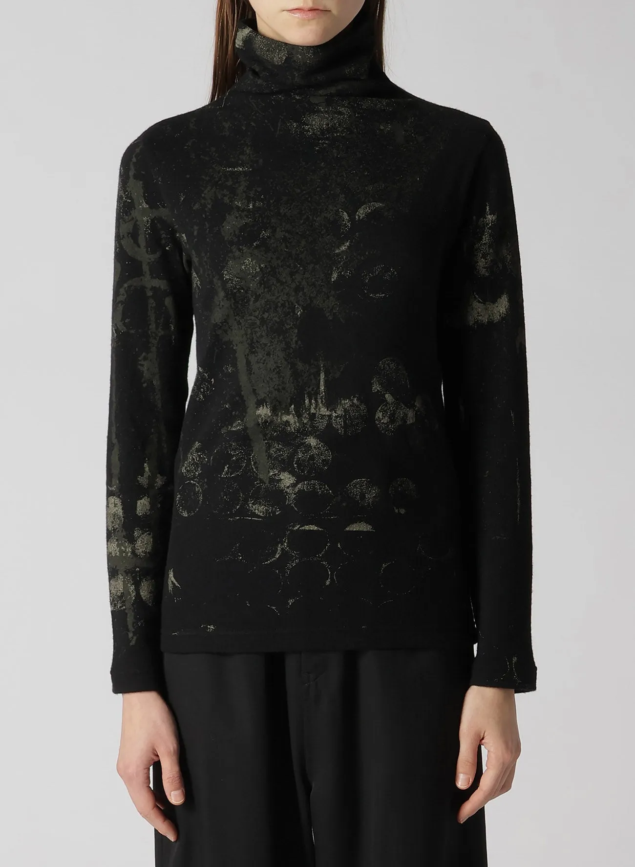 1/26 JERSEY GRAFFITI PRINT HIGHT NECK LONG SLEEVE T sold by Yohji Yamamoto product image thumbnail 4